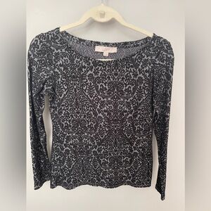 Loft black pattern top